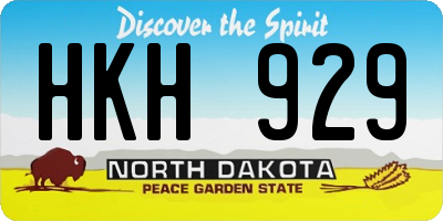 ND license plate HKH929