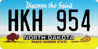 ND license plate HKH954