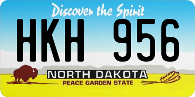 ND license plate HKH956