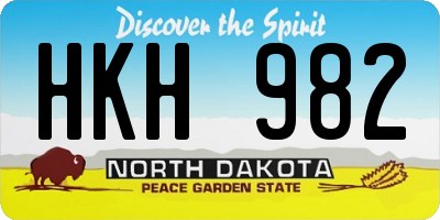 ND license plate HKH982