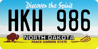 ND license plate HKH986
