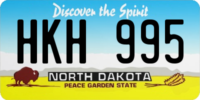 ND license plate HKH995
