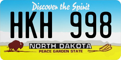 ND license plate HKH998