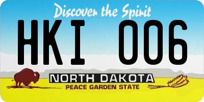 ND license plate HKI006