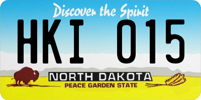 ND license plate HKI015