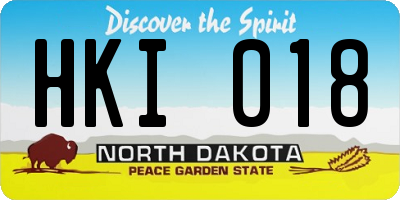 ND license plate HKI018