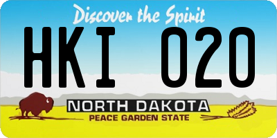 ND license plate HKI020