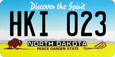ND license plate HKI023
