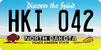 ND license plate HKI042