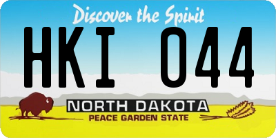 ND license plate HKI044