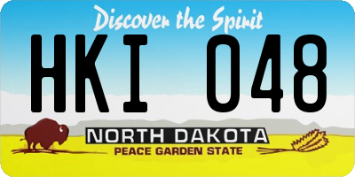 ND license plate HKI048