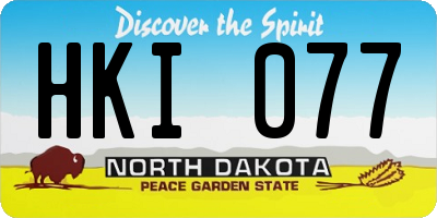 ND license plate HKI077