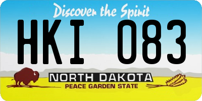 ND license plate HKI083