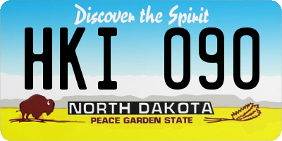 ND license plate HKI090
