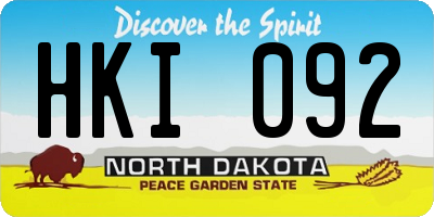 ND license plate HKI092