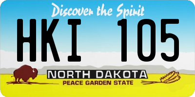 ND license plate HKI105
