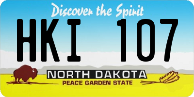 ND license plate HKI107