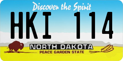 ND license plate HKI114