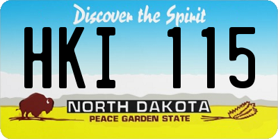 ND license plate HKI115