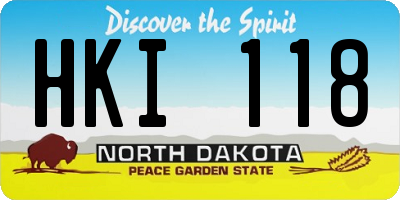 ND license plate HKI118