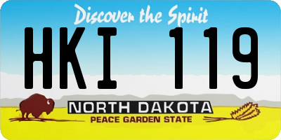 ND license plate HKI119
