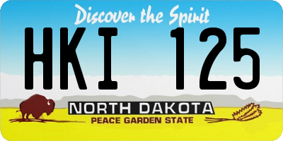 ND license plate HKI125