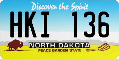 ND license plate HKI136