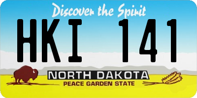 ND license plate HKI141