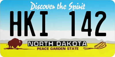 ND license plate HKI142