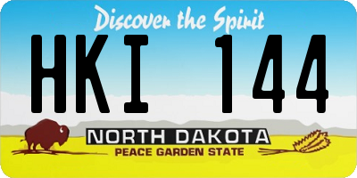 ND license plate HKI144
