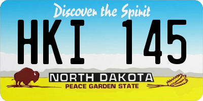 ND license plate HKI145