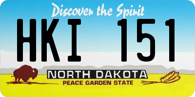 ND license plate HKI151