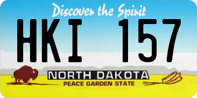 ND license plate HKI157