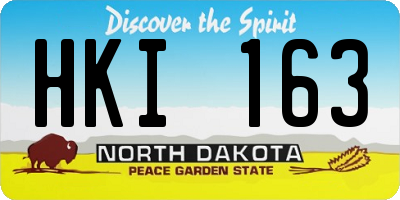 ND license plate HKI163