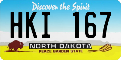 ND license plate HKI167