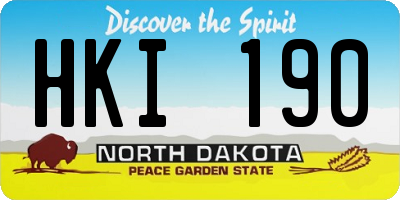 ND license plate HKI190