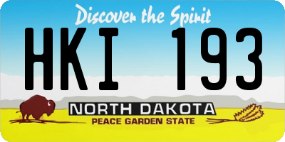 ND license plate HKI193