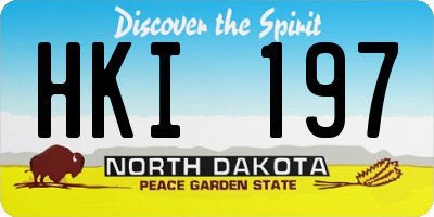 ND license plate HKI197