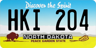 ND license plate HKI204