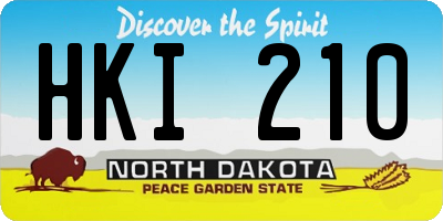 ND license plate HKI210