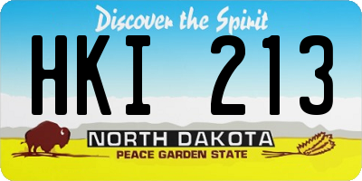 ND license plate HKI213