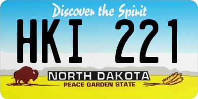 ND license plate HKI221