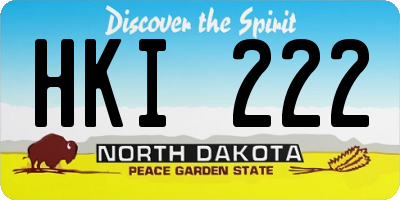 ND license plate HKI222