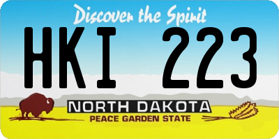 ND license plate HKI223