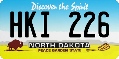 ND license plate HKI226