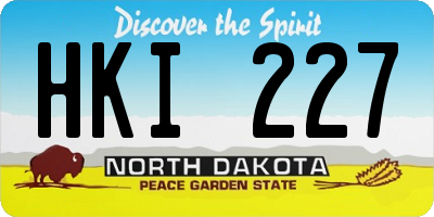 ND license plate HKI227