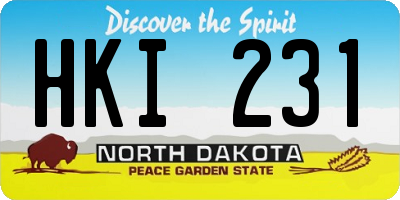 ND license plate HKI231