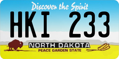 ND license plate HKI233
