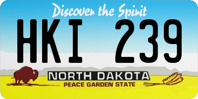 ND license plate HKI239
