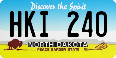 ND license plate HKI240
